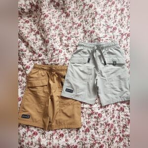 Athletic Works Light Gray And Tan Elastic Waist Shorts Size 5T